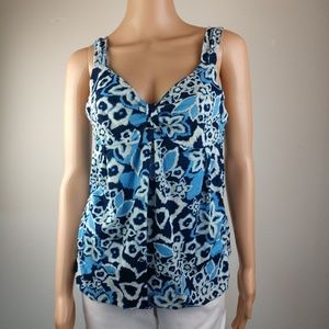 INC Artistic Summer Floral Top sz L EUC